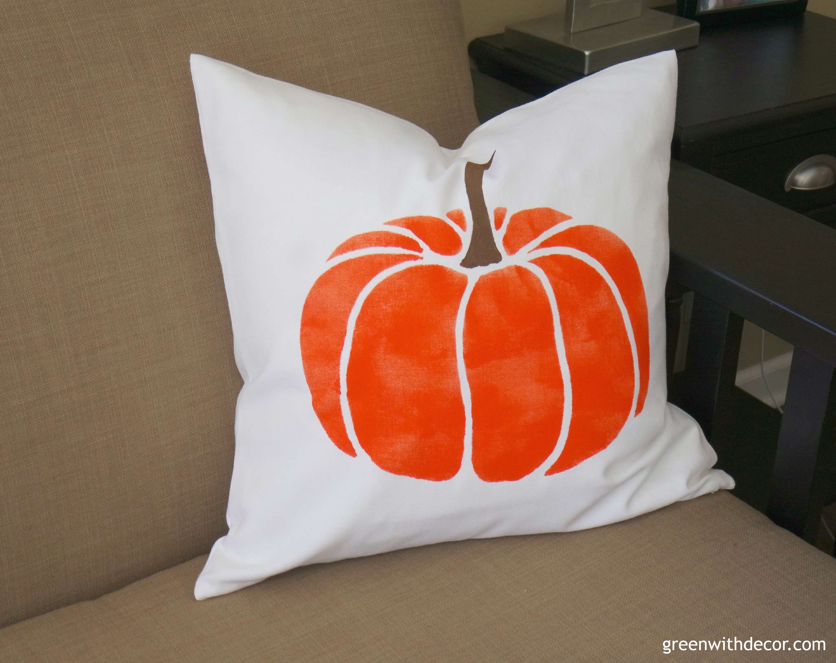 A DIY Fall pillow Green With Decor