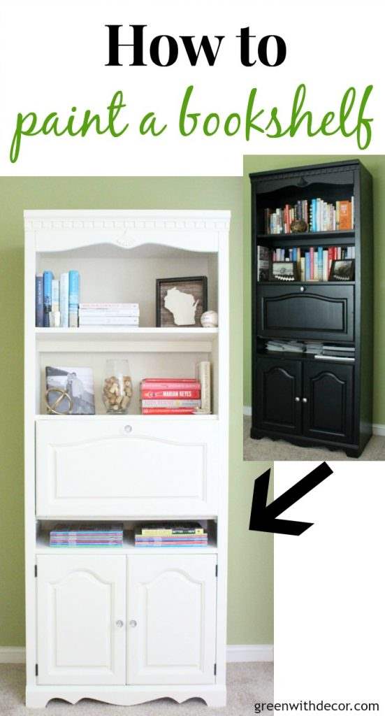 Green With Decor How to paint a bookshelf Spray or paint by hand?