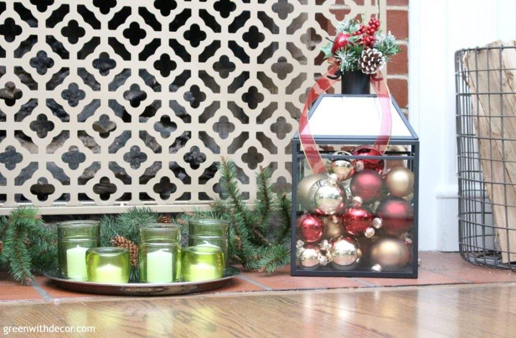 Living Room Ornaments green with decor - decorating the living room for christmas on a Living Room Ornaments green with decor - decorating the living room for christmas on a
