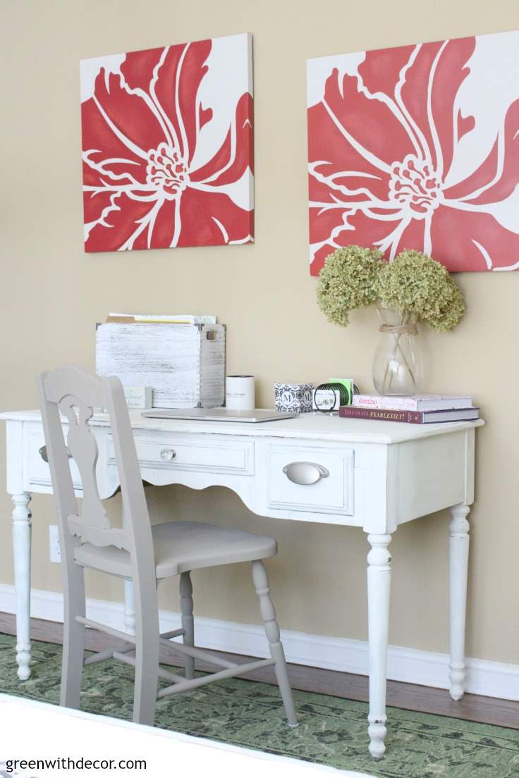 Green With Decor Painting an old desk with clay paint