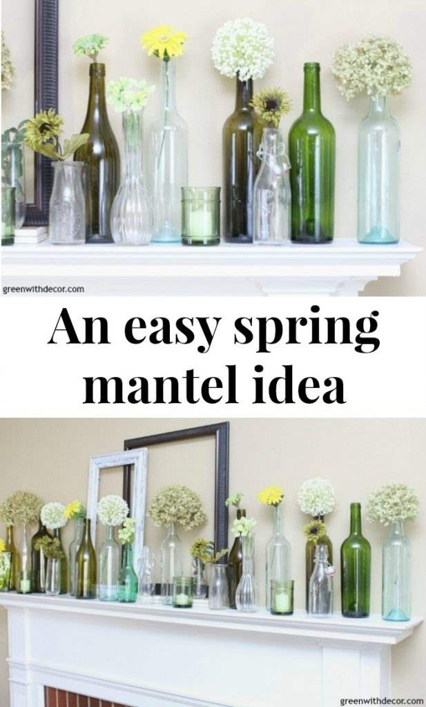 Spring Mantel Decorating Ideas green with decor - an easy spring mantel decorating idea Spring Mantel Decorating Ideas green with decor - an easy spring mantel decorating idea